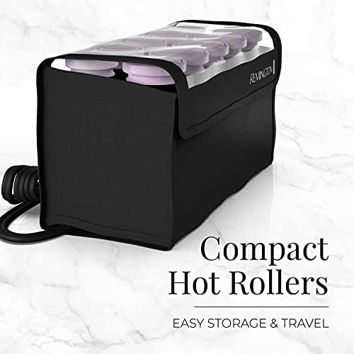 Remington H1018 Compact Ceramic Worldwide Voltage Hair Setter & Rollers, 1-1 ¼" Purple/Black, Original Version, 14 Piece Set