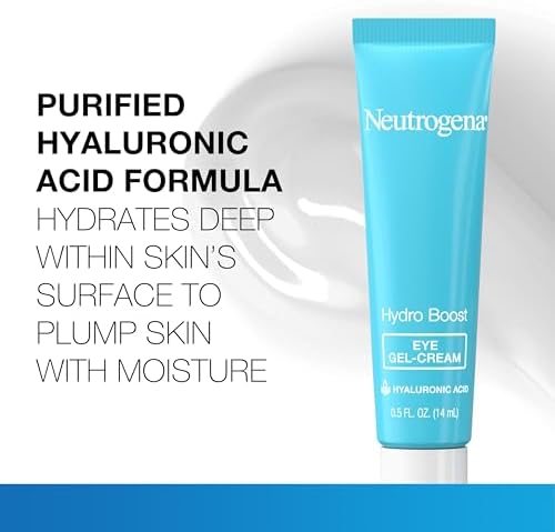 Neutrogena Hydro Boost Eye Cream, Under-Eye Moisturizer with Hyaluronic Acid, Fragrance Free and Non-Comedogenic, 0.5 Oz