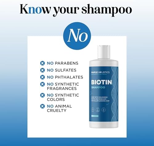 Shampoo for Thinning Hair and Hair Loss - Volumizing Biotin Shampoo for Hair Growth with Rosemary Argan Oil and Evening Primrose Oil - (236 ml (Pack of 1)) (273 mL)