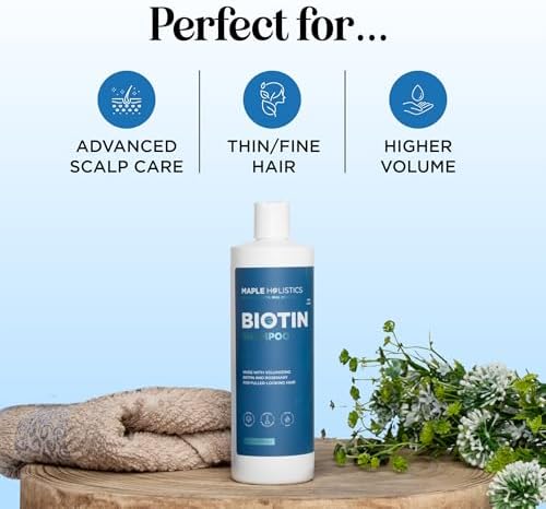 Shampoo for Thinning Hair and Hair Loss - Volumizing Biotin Shampoo for Hair Growth with Rosemary Argan Oil and Evening Primrose Oil - (236 ml (Pack of 1)) (273 mL)