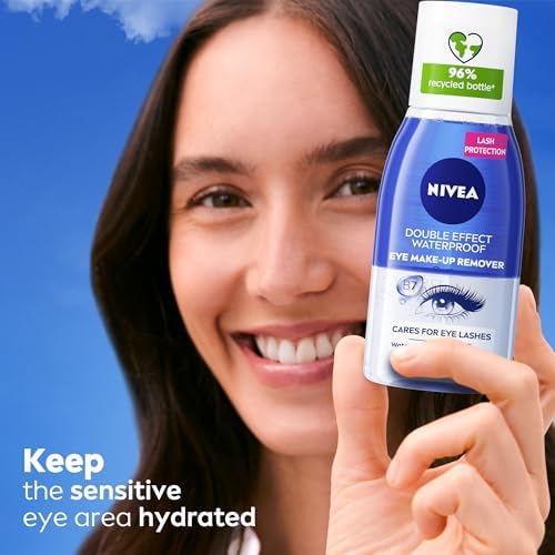NIVEA Eye Makeup Remover, Double Effect Sensitive Lashes Protection, 125ml