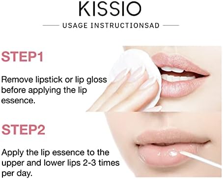 KISSIO Lip Plumper,Natural Lip Plumper for Day Use,Lip Plumping Gloss Make Lips Fuller and Moisturizing 5.5ml,Lip Mask,Hydrating & Reduce Fine Lines,Beautiful Fuller