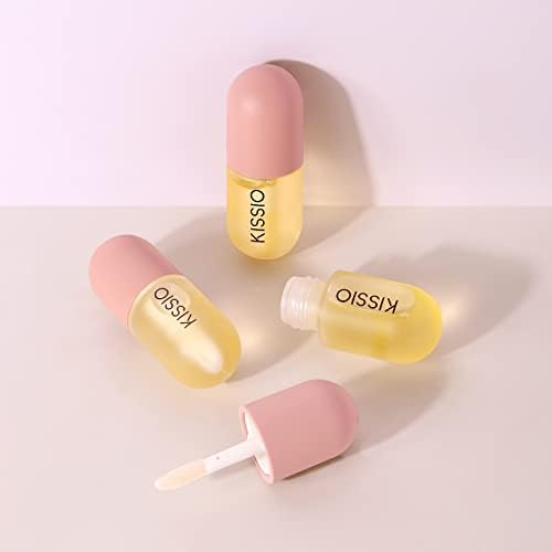 KISSIO Lip Plumper,Natural Lip Plumper for Day Use,Lip Plumping Gloss Make Lips Fuller and Moisturizing 5.5ml,Lip Mask,Hydrating & Reduce Fine Lines,Beautiful Fuller