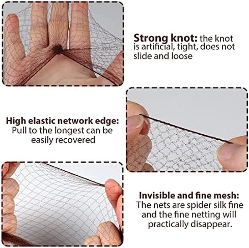 Polly Online 20 Pcs Hair Nets for Women Bun,Invisible Hair Nets Elastic Edge Mesh (Coffee)