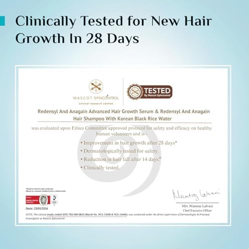 Pilgrim Redensyl 3% + Anagain 4% + Baicapil Advanced Hair Growth Serum (50ml) for Scalp with Korean Black Rice, Saw Palmetto | Control Hair Fall, Stimulate Hair Regrowth, Hair (50ml)