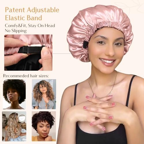 YANIBEST Satin Bonnet Silk Bonnet Hair Bonnet for Sleeping Hair Bonnets for Women Curly Natural Hair