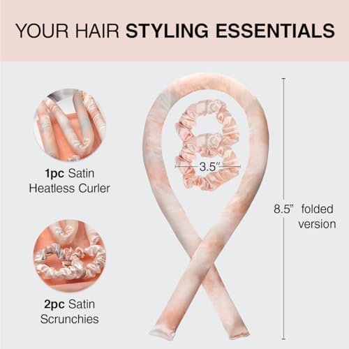 Kitsch Satin Heatless Curling Set - Hair Rollers for Heatless Curls | Heatless Hair Curlers & Hot Rollers