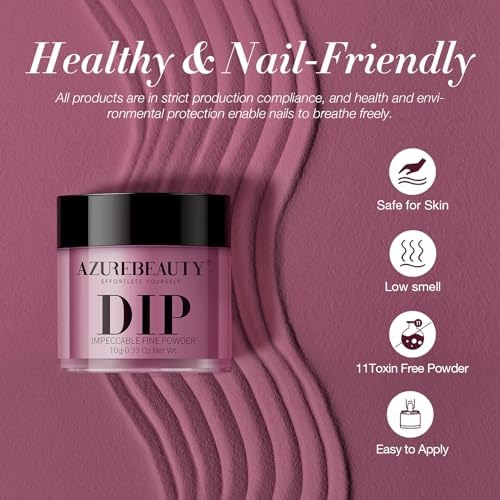 AZUREBEAUTY Dip Nails Powder Starter Kit, 4 Colors Noble Elegant Coffee Brown Dipping Powder Set with Base & Top Coat Activator Recycling Tray for French Nail Art Manicure Salon DIY at Home