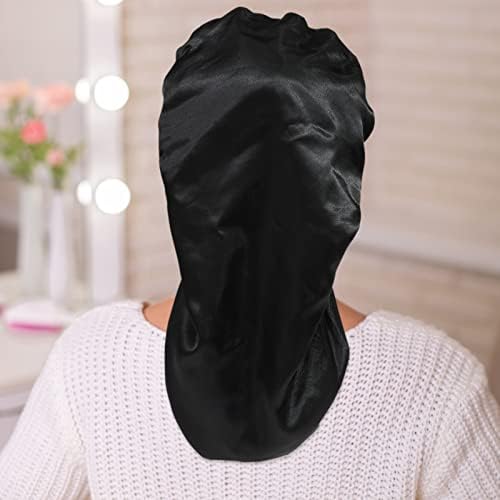 AWAYTR Long Satin Bonnet for Braids - Elastic Silk Hair Bonnets for Sleeping Night Cap Stretchy Tie Band for Women