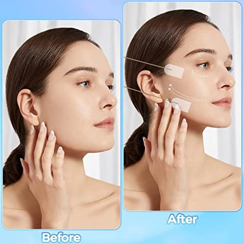 Goodern 40 Pcs Face Lifting Tapes with 8 Pcs Lifting Rope,Invisible Face Lift Tape Double Chin Sticker Instant Face Lift Sticker Adhesive Face Lifting Patch Neck Eye Lift Tape for Women Face Beauty