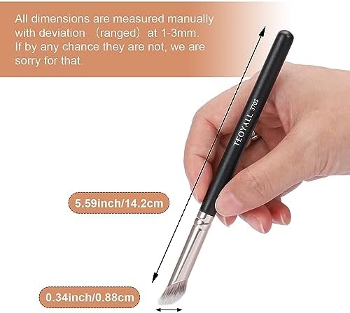 TEOYALL Foundation Contour Conceal Brush Set, 3PCS Angled Synthetic Kabuki Brush for Blending Setting Buffing with Liquid