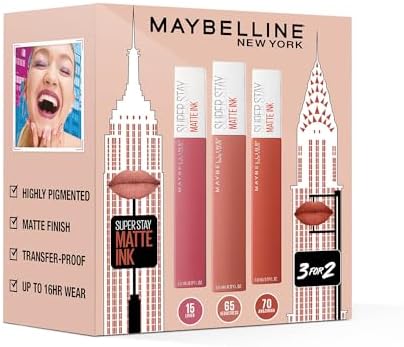 Maybelline New York - SuperStay Matte Ink Lipstick Set 3 PIECES SET (AMAZONIAN, LOVER, SEDUCTRESS)
