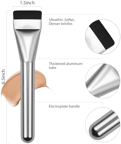 BEAUTYFACTOR Flat Foundation Brush,Korean Makeup Brush Spatula Facial Brush for Liquid Foundation