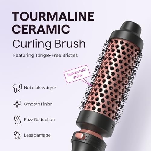 Wavytalk 5 in 1 Curling Wand Set, Multi Curl, Curling Iron Set with Thermal Brush and 4 Interchangeable Ceramic (0.5”-1.25”), Instant Heat Up (Rose Gold)