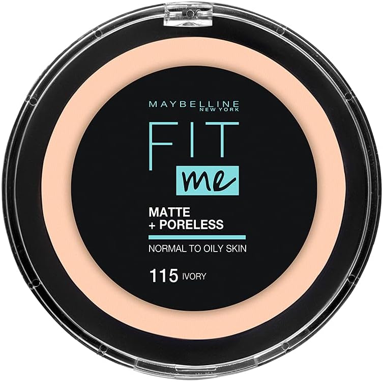 Maybelline New York Fit Me Matte & Pore less Powder, 115 Ivory, 12g