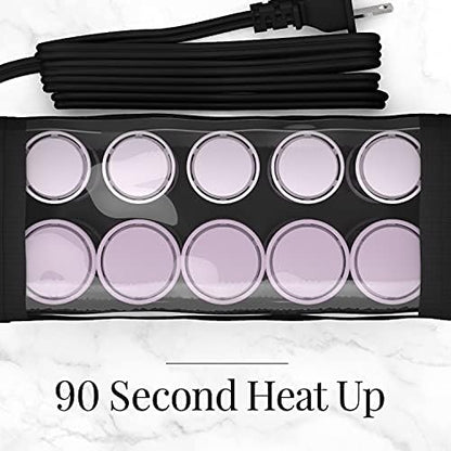 Remington H1018 Compact Ceramic Worldwide Voltage Hair Setter & Rollers, 1-1 ¼" Purple/Black, Original Version, 14 Piece Set