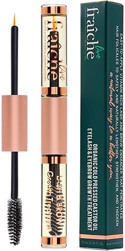 Live Fraiche USDA Organic Castor Oil for Eyelashes and Eyebrows - Cold Pressed Castor Oil Eyelash Growth Serum.