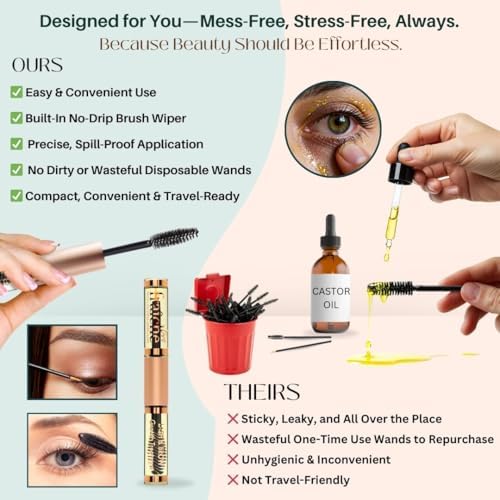 Live Fraiche USDA Organic Castor Oil for Eyelashes and Eyebrows - Cold Pressed Castor Oil Eyelash Growth Serum.