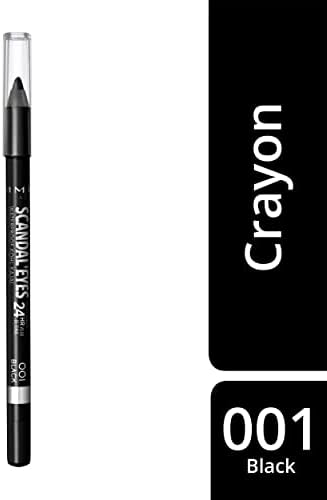 Rimmel London, Scandaleyes Waterproof Kohl Kajal Pencil Eyeliner, 01 Black, 1.3g