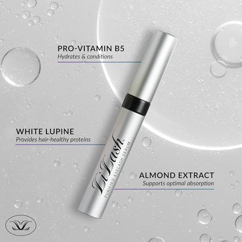 LiLash Purified Eyelash Physician-Formulated Serum for Fuller & Longer Looking Eyelashes Natural Eyelash Enhancer Safe for Sensitive Eyes and Contact Lens Wearer 3-Months Supply, 2ml