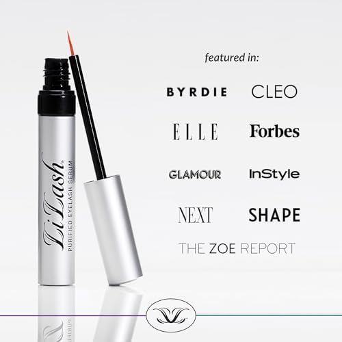 LiLash Purified Eyelash Physician-Formulated Serum for Fuller & Longer Looking Eyelashes Natural Eyelash Enhancer Safe for Sensitive Eyes and Contact Lens Wearer 3-Months Supply, 2ml