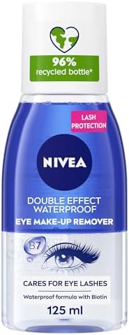 NIVEA Eye Makeup Remover, Double Effect Sensitive Lashes Protection, 125ml