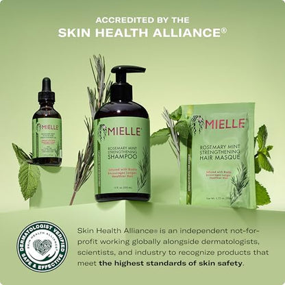Mielle Organics Rosemary Mint Strengthening Shampoo Infused with Biotin, Cleanses and Helps Strengthen Weak and Brittle Hair, 12 Ounces