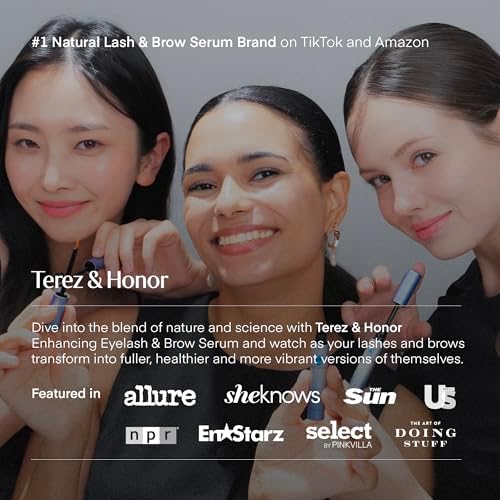 TEREZ & HONOR Natural Eyelash Growth Serum and Brow Enhancer to Grow Thicker, Longer Lashes for Long, Luscious Lashes and Eyebrows[3ml] 3ml