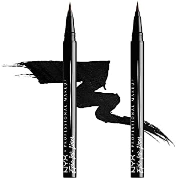 NYX Professional Makeup Epic Ink Eye Liner, Felt Tip Liner Pen, Waterproof, Vegan Formula, Pack of 2, Black