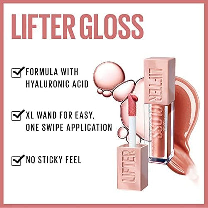 Maybelline New York Plumping & Hydrating Lip Gloss with Hyaluronic Acid, 5.4ml - Shade: 004 (Silk)