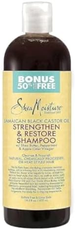 SHEA MOISTURE Butter Castor Oil Shampoo Strengthening Growth Restoration 577 ml (Pack of 1)