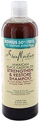 SHEA MOISTURE Butter Castor Oil Shampoo Strengthening Growth Restoration 577 ml (Pack of 1)
