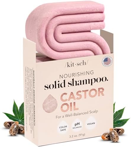 Kitsch Hair Growth Castor Oil Nourishing Shampoo Bar | Bottle-free Eco-friendly | Shampoo Hydrates & Moisturizes Dull and Dry Hair