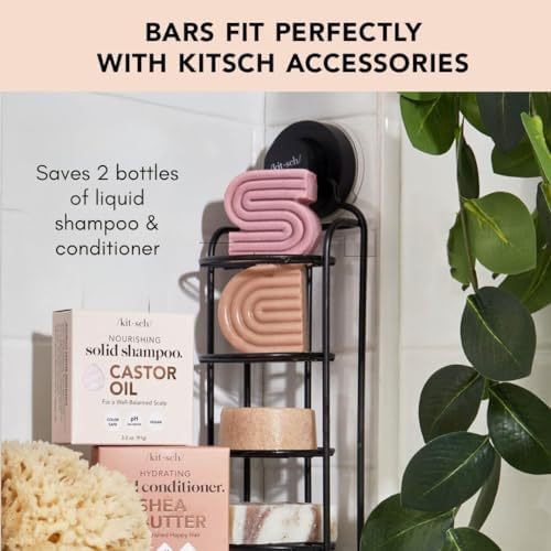 Kitsch Hair Growth Castor Oil Nourishing Shampoo Bar | Bottle-free Eco-friendly | Shampoo Hydrates & Moisturizes Dull and Dry Hair