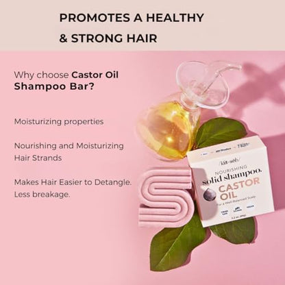 Kitsch Hair Growth Castor Oil Nourishing Shampoo Bar | Bottle-free Eco-friendly | Shampoo Hydrates & Moisturizes Dull and Dry Hair