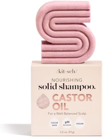 Kitsch Hair Growth Castor Oil Nourishing Shampoo Bar | Bottle-free Eco-friendly | Shampoo Hydrates & Moisturizes Dull and Dry Hair