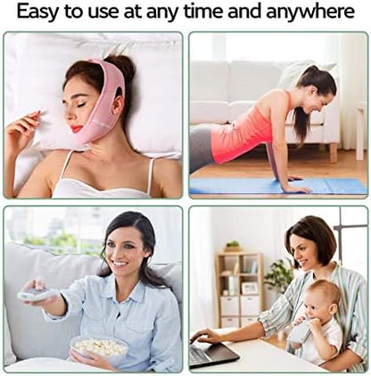 Mroobest ParaFaciem Reusable V Line Mask Facial Slimming Strap Double Chin Reducer Chin Up Mask Face Lifting Belt V Shaped Slimming Face Mask "Only covers the chin"