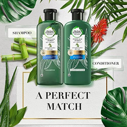 Herbal Essences Hair Strengthening Sulfate Free Potent Aloe Vera + Bamboo Natural Shampoo for Dry Hair and Hair Hydrate, 400mL