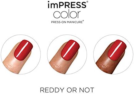 KISS imPRESS Press On Nails - Reddy or Not, Squoval Shape (Short) Kimc013C