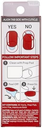 KISS imPRESS Press On Nails - Reddy or Not, Squoval Shape (Short) Kimc013C
