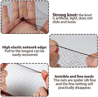 Polly Online 20 Pcs Hair Nets for Women Bun,Invisible Hair Nets Elastic Edge Mesh (Coffee)
