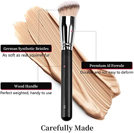 Kugge Under Eye Concealer Brush & Foundation Brush for Liquid Makeup, 2PCS Dense Synthetic Angled Kabuki Blending Makeup Brush