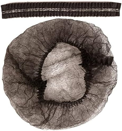 Smilco Disposable Bouffant Caps 100 Pcs ,21inches Hair Netï¼Œ Elastic Dust Cap for Food Service, Sleeping Head Cover (Black)