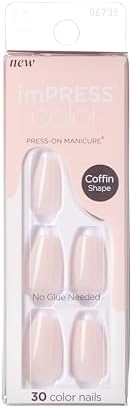 imPRESS KISS Press On Nails, Serendipity, Coffin Shape (Medium) IMC502C
