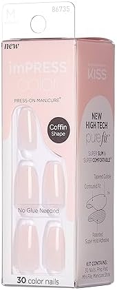 imPRESS KISS Press On Nails, Serendipity, Coffin Shape (Medium) IMC502C