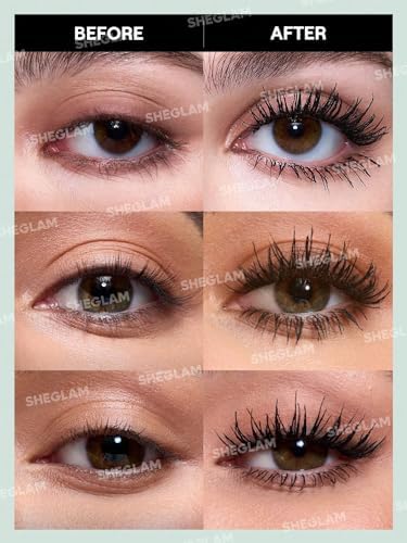 SHEGLAM 2 In 1 Black Volume and Length Waterproof Mascara Long Lasting Dual-Ended Tubing Eye Makeup