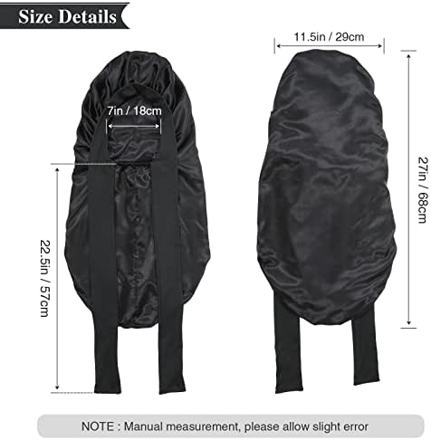 AWAYTR Long Satin Bonnet for Braids - Elastic Silk Hair Bonnets for Sleeping Night Cap Stretchy Tie Band for Women