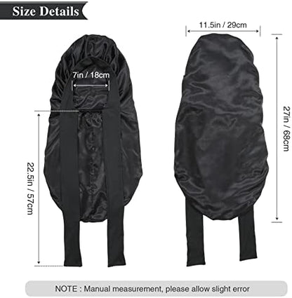 AWAYTR Long Satin Bonnet for Braids - Elastic Silk Hair Bonnets for Sleeping Night Cap Stretchy Tie Band for Women