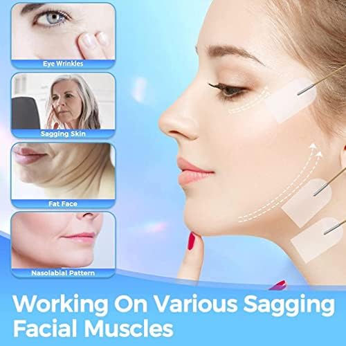 Goodern 40 Pcs Face Lifting Tapes with 8 Pcs Lifting Rope,Invisible Face Lift Tape Double Chin Sticker Instant Face Lift Sticker Adhesive Face Lifting Patch Neck Eye Lift Tape for Women Face Beauty
