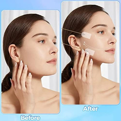 Goodern 40 Pcs Face Lifting Tapes with 8 Pcs Lifting Rope,Invisible Face Lift Tape Double Chin Sticker Instant Face Lift Sticker Adhesive Face Lifting Patch Neck Eye Lift Tape for Women Face Beauty